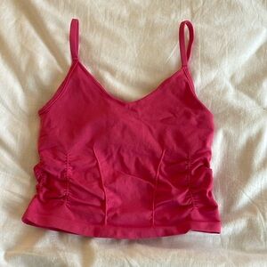 Free people movement Good Karma Ruched Crop tank top! Hot pink